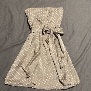 Taupe Strapless Mini Dress from Express